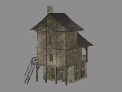 Medieval Viking House 11 Game Ready Low-poly 3D Model Low-poly 3D model