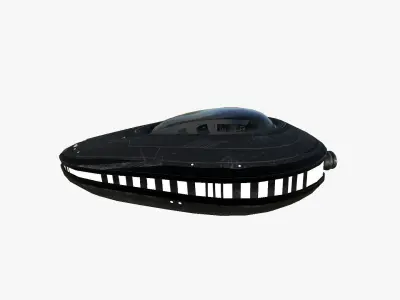 Alien Spaceship UFO C10 Full Black - Sci Fi Spacecraft Design Low-poly 3D model