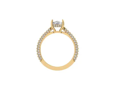 Cushion Engagement Ring 3D print model buy
