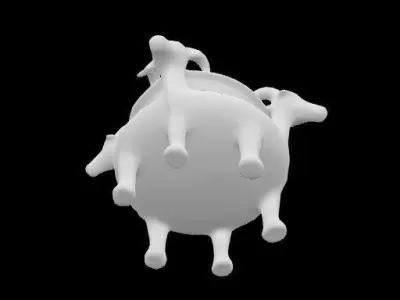 statue of four sheep is ritual vessel 3D print model