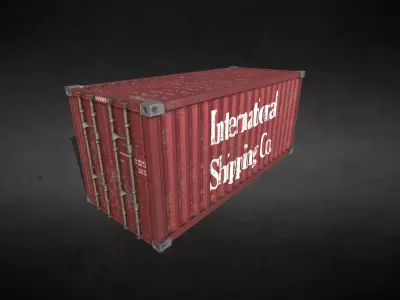 53ft Shipping Container that is Game Ready Low-poly 3D model