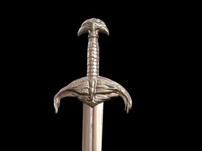 Thagner curved sword  3D model