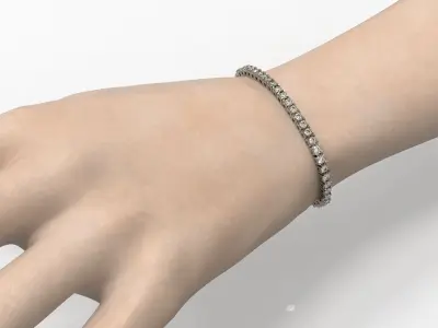 Diamond Tennis Bracelet 2mm50 3D print model