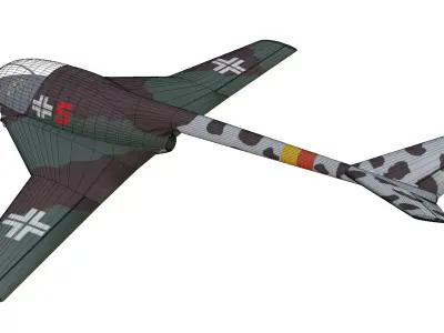 Libelle Messerschmitt p1110 Low-poly 3D model