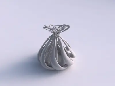 Vase double twisted wide bottom with suqeezed top part eccentric 3D print model