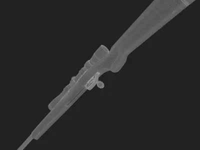 Remington 700 xcr  3x9 scope 3D model