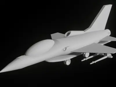 jet Model fighter Low-poly 3D model