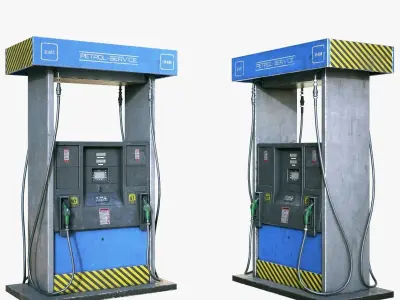 Gas Pump Low-poly 3D model buy