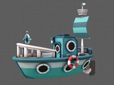 Ship V01 Low-poly 3D model