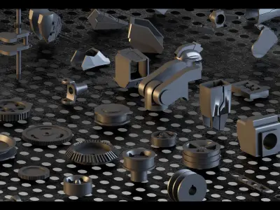 120-Hard surface details-Kitbash- Vol 03 3D model