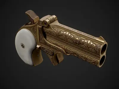 Remington Model 95 Double Deringer Low-poly 3D model