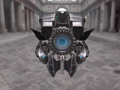 Weapon Mortar Low-poly 3D model