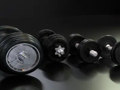 High Quality Dumbbell Set 3D Asset  3D model