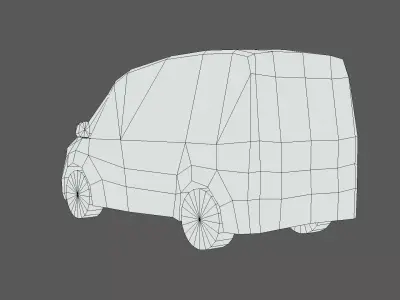 Next-Gen Electric Utility Van Low-poly 3D model