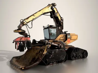 Forestal Machine - Mid Poly 3D model