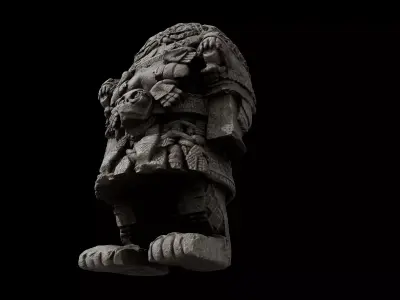 Aztec Huitzilopochtli Statue 3D model