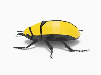 Bug low poly polygonal beetle Low-poly 3D model