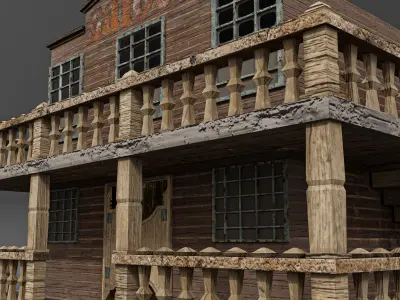 western saloon Low-poly 3D model