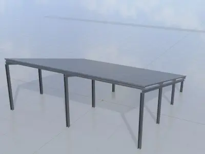 Solar module version 4 width 7000mm tilt angle 15 degrees Low-poly 3D model