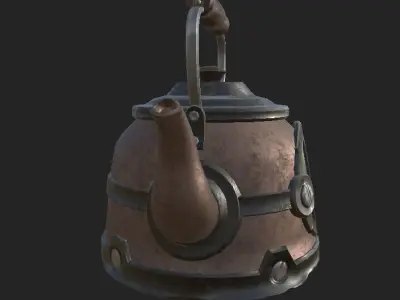Old Chinese TeaPot 4K PBR  Low-poly 3D model