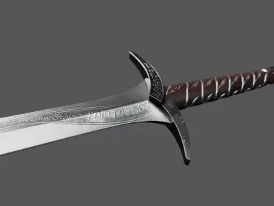 Sting Sword High Poly 3D model