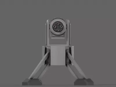 PBR Turret Gun 04 Grey Low-poly 3D model