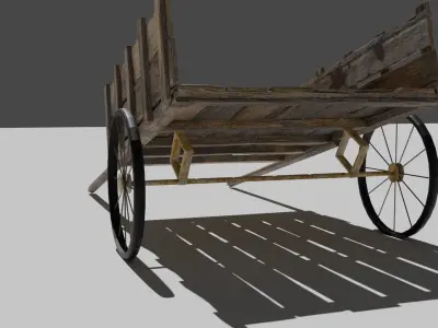 Wooden Cart Free 3D model