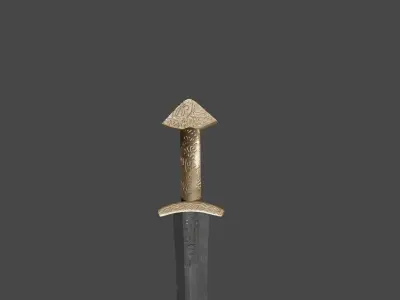 Old ukranian sword Low-poly 3D model