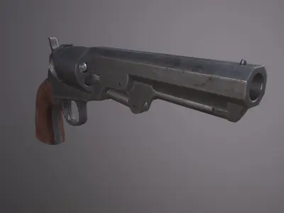 Revolver 1851 Free low-poly 3D model