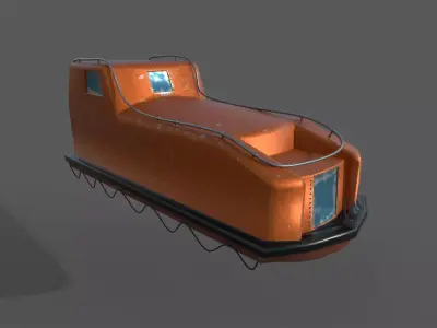 Davit Life Boat 3D model