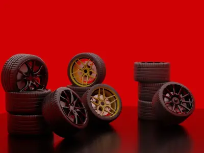 Car Wheels Free 3D model