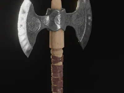 Viking Axe pack PBR Low poly game ready Low-poly 3D model