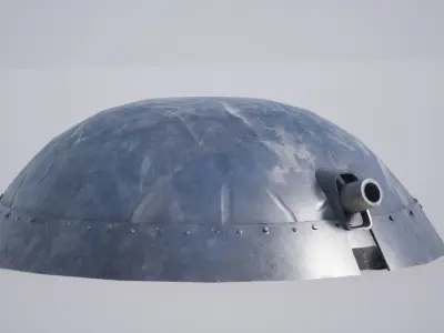 Military Turret  Low-poly 3D model