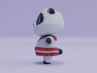 Panda Cute Baby Kawaii Low-poly 3D model
