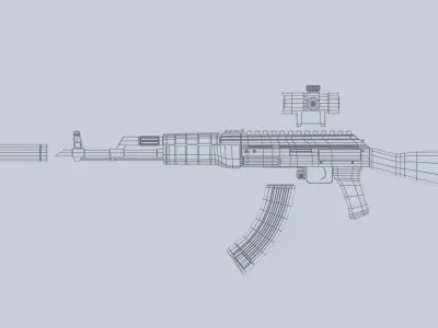 AK47 gun Low-poly 3D model purchase