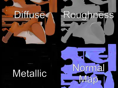 Abstract Bird Sculpture Model Pack Low-poly 3D model