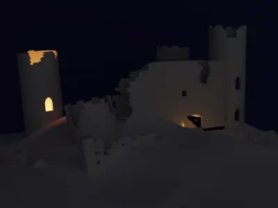 Broken Castle Low-poly 3D model