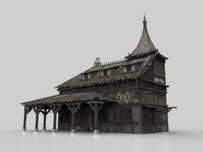 Medieval house fantasy 11 Low-poly 3D model