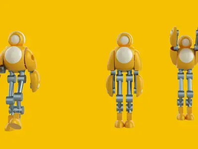 The Radiant Automaton  A Yellow Robot Model 3D model
