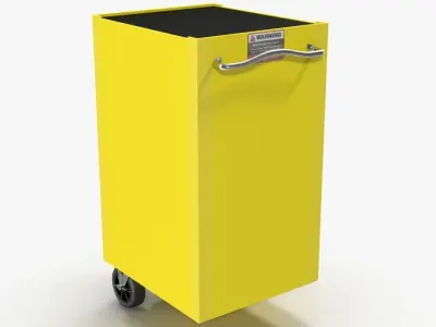 Tool Storage End Yellow Low-poly 3D model