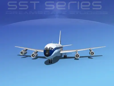 Boeing 707-320 SS Air France 3D model