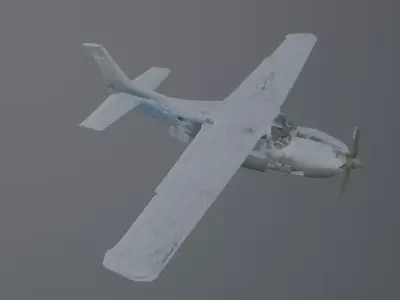 destroyed airplane prop 3D model