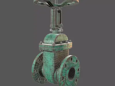 Industrial valve Low-poly 3D model