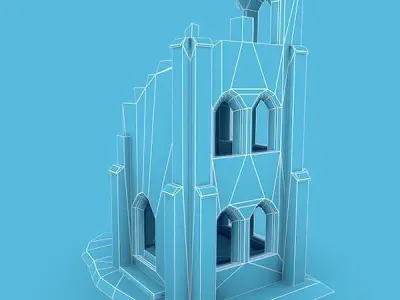 Medieval Building 51 Ruins Low-poly 3D model