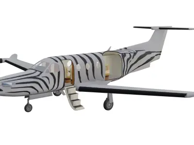Pilatus PC-12 Low-poly 3D model
