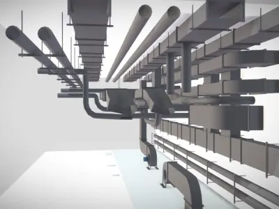 Low Vent System pack Low-poly 3D model