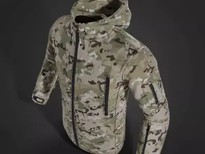 PATRIOT HF Helikon-Tex fleece jacketMultiCam Low-poly 3D model
