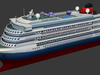 Cruise Liner - low poly Low-poly 3D model