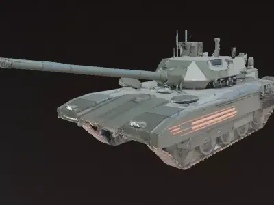 Gray Steel Battle Tank 3D Model Low-poly 3D model