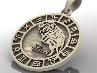 pendant zodiac aries 3D print model